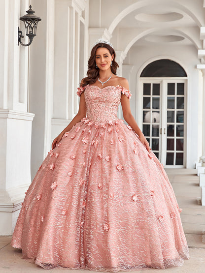 Princess Glittery Quinceanera Dresses For Women 2024