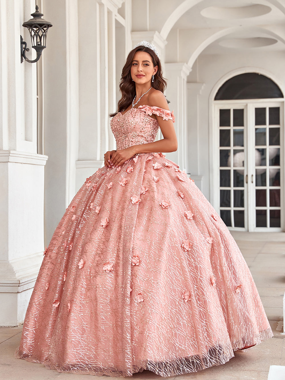 Princess Glittery Quinceanera Dresses For Women 2024