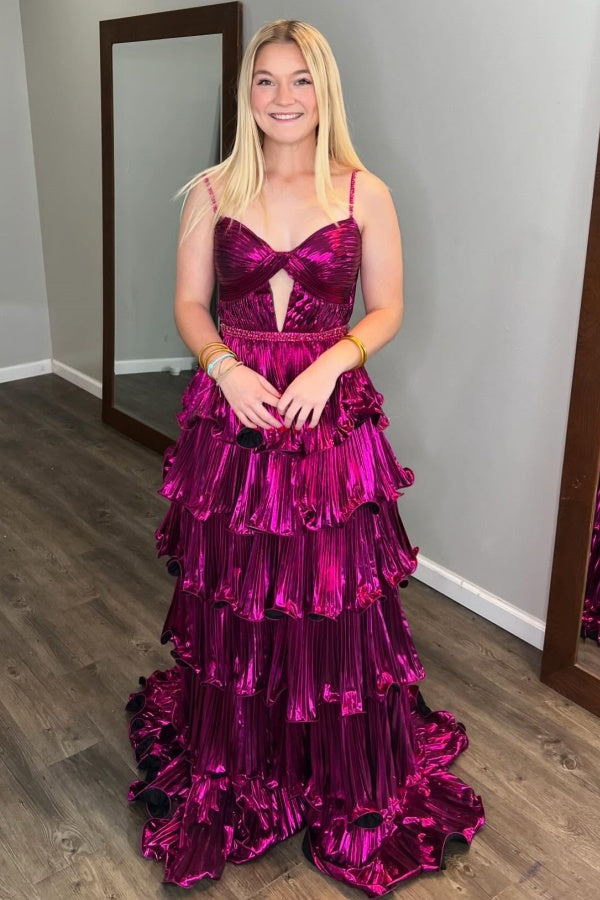 WU1130 - Wunderschönes schulterfreies ärmelloses Ball- und Partykleid mit Pailletten, hohem Seitenschlitz und Schleppe, Abendkleid, Cocktailkleid