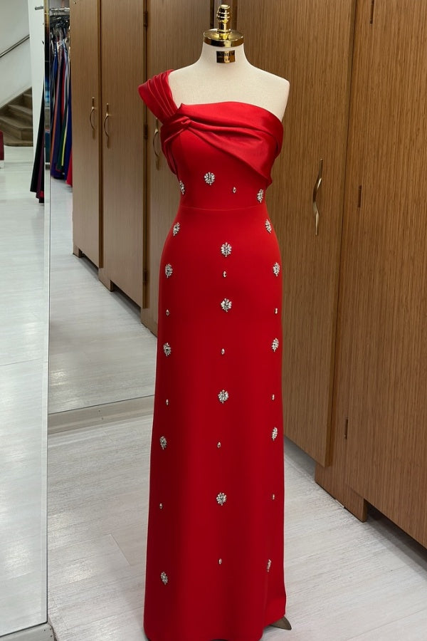 WU1455 - Vestido de fiesta sencillo e informal, con escote en V, sin mangas, plisado, abertura lateral alta y cola, con cremallera en la espalda, para dama de honor y cóctel.