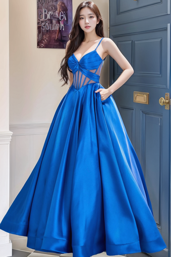 WU1130 - Wunderschönes schulterfreies ärmelloses Ball- und Partykleid mit Pailletten, hohem Seitenschlitz und Schleppe, Abendkleid, Cocktailkleid