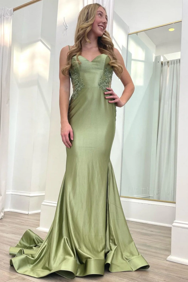 WU1130 - Wunderschönes schulterfreies ärmelloses Ball- und Partykleid mit Pailletten, hohem Seitenschlitz und Schleppe, Abendkleid, Cocktailkleid