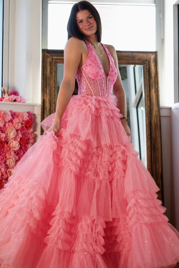 WU1130 - Wunderschönes schulterfreies ärmelloses Ball- und Partykleid mit Pailletten, hohem Seitenschlitz und Schleppe, Abendkleid, Cocktailkleid