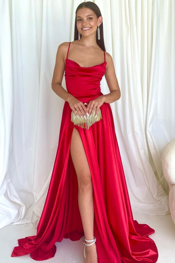 WU1130 - Wunderschönes schulterfreies ärmelloses Ball- und Partykleid mit Pailletten, hohem Seitenschlitz und Schleppe, Abendkleid, Cocktailkleid