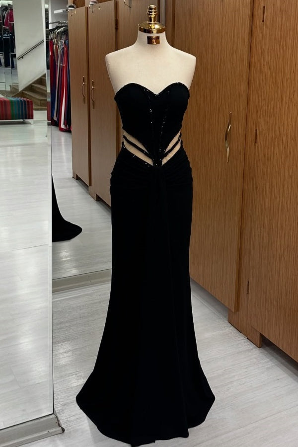 WU1455 - Vestido de fiesta sencillo e informal, con escote en V, sin mangas, plisado, abertura lateral alta y cola, con cremallera en la espalda, para dama de honor y cóctel.