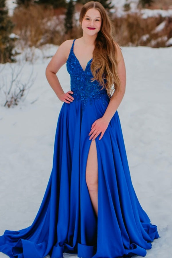 WU1130 - Wunderschönes schulterfreies ärmelloses Ball- und Partykleid mit Pailletten, hohem Seitenschlitz und Schleppe, Abendkleid, Cocktailkleid