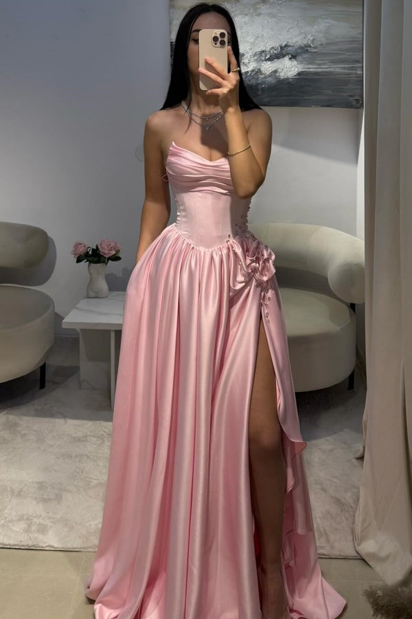 A-Line Boat Neck Beaded Prom Party Dress WU1511