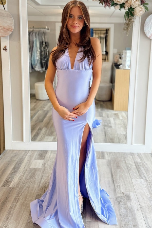 WU1130 - Wunderschönes schulterfreies ärmelloses Ball- und Partykleid mit Pailletten, hohem Seitenschlitz und Schleppe, Abendkleid, Cocktailkleid