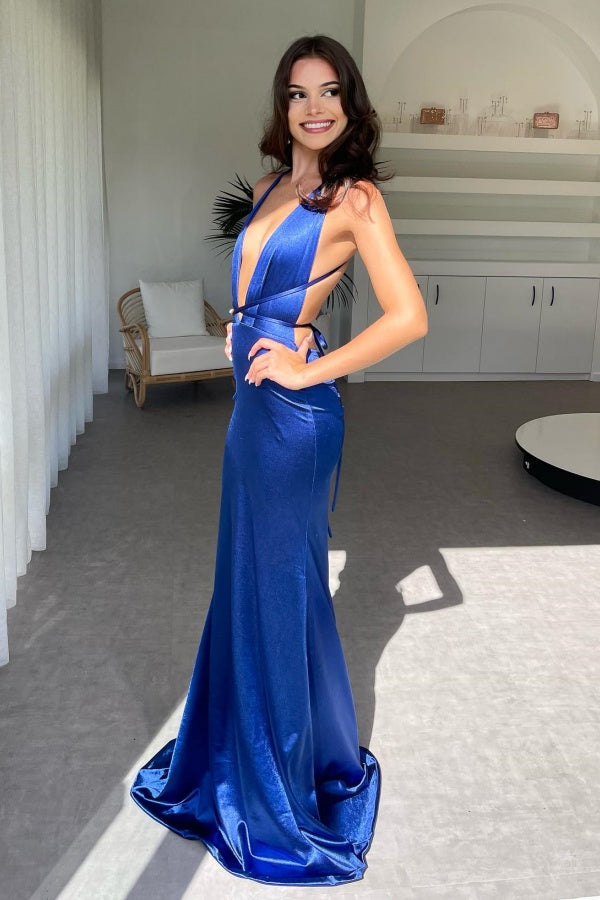 WU1130 - Wunderschönes schulterfreies ärmelloses Ball- und Partykleid mit Pailletten, hohem Seitenschlitz und Schleppe, Abendkleid, Cocktailkleid