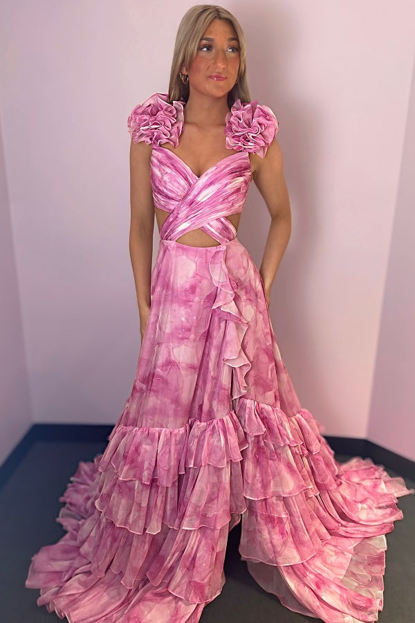 WU1130 - Wunderschönes schulterfreies ärmelloses Ball- und Partykleid mit Pailletten, hohem Seitenschlitz und Schleppe, Abendkleid, Cocktailkleid