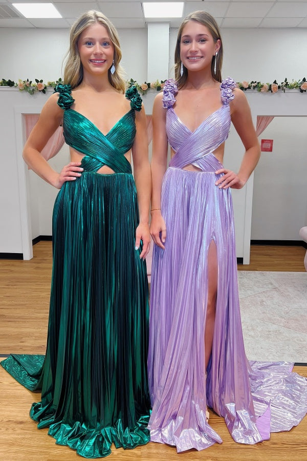 WU1130 - Wunderschönes schulterfreies ärmelloses Ball- und Partykleid mit Pailletten, hohem Seitenschlitz und Schleppe, Abendkleid, Cocktailkleid