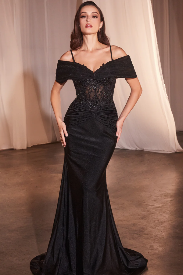 WU1082 - Vestido de noche clásico y elegante, sin tirantes, con apliques de lentejuelas, cuello halter desmontable y cremallera en la espalda.