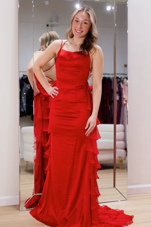 WU1130 - Wunderschönes schulterfreies ärmelloses Ball- und Partykleid mit Pailletten, hohem Seitenschlitz und Schleppe, Abendkleid, Cocktailkleid