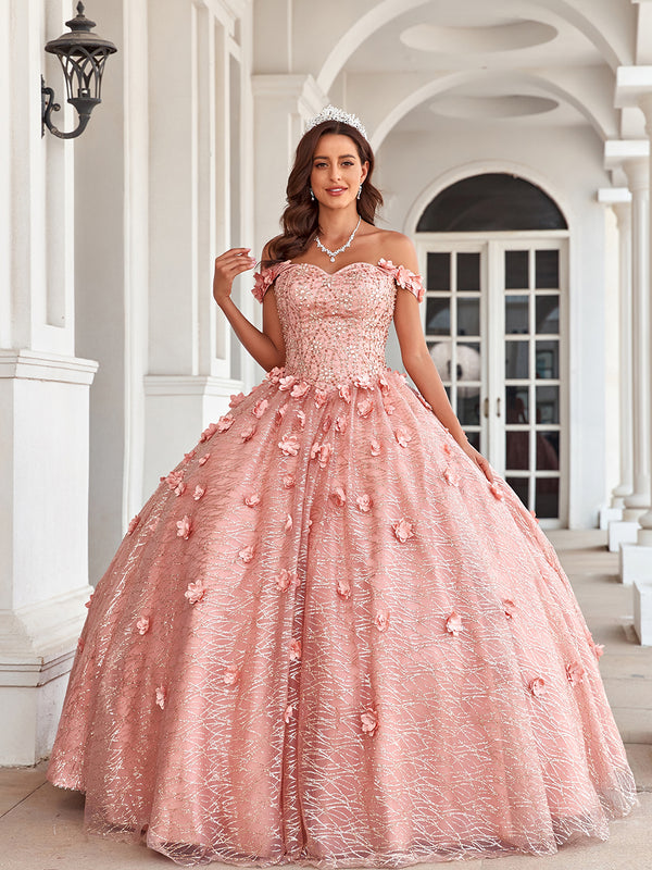 Glitzernde Quinceanera-Kleider für Damen im Prinzessinnen-Stil 2024