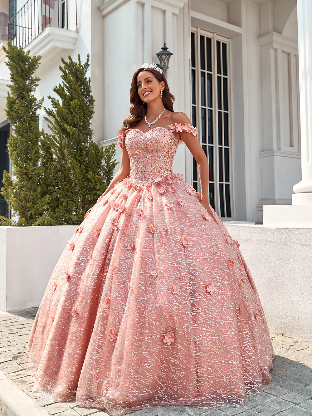 Glitzernde Quinceanera-Kleider für Damen im Prinzessinnen-Stil 2024