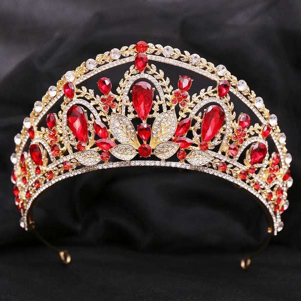 Alloy Electroplated Crystal Crown Tiara Beauty Pageant Headband Hair Accessories WA1004
