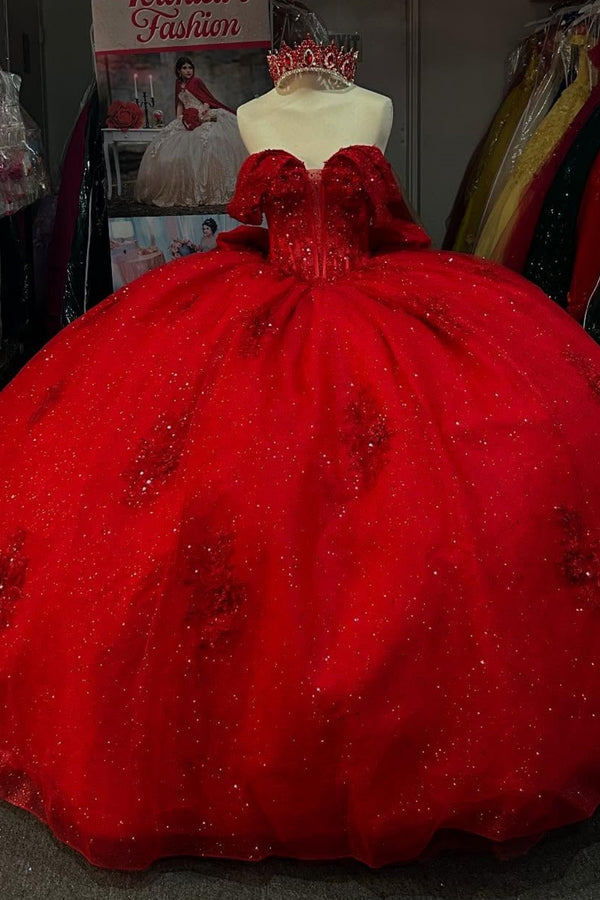 WQ1450 - Vestido de fiesta sin tirantes, sin mangas, con cuentas, volantes, lentejuelas, tul, capas, tul brillante, vestido de quinceañera, vestido de fiesta de cumpleaños, vestido formal de noche para dulces 16